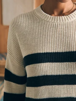 Sweaters^Faherty Brand Miramar Linen Crew Sweater - Kadena Phantom Stripe