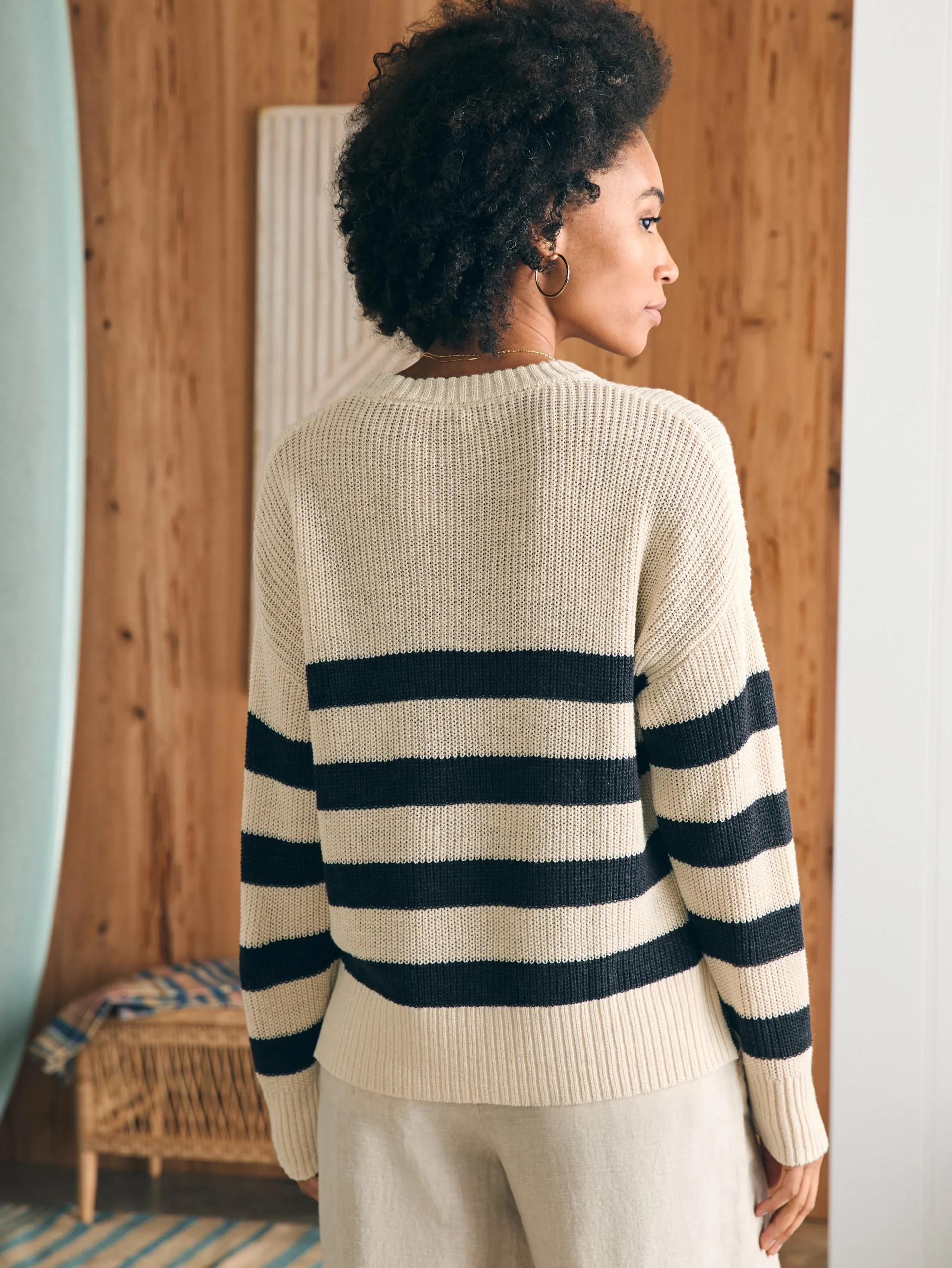 Sweaters^Faherty Brand Miramar Linen Crew Sweater - Kadena Phantom Stripe