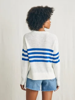 Sweaters^Faherty Brand Miramar Linen Crew Sweater - Charleston Stripe