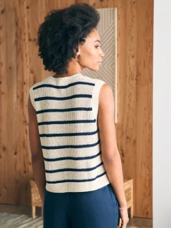 Sweaters^Faherty Brand Miramar Linen Muscle Tank - Montauk Stripe