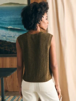 Sweaters^Faherty Brand Miramar Linen Muscle Tank - Military Olive