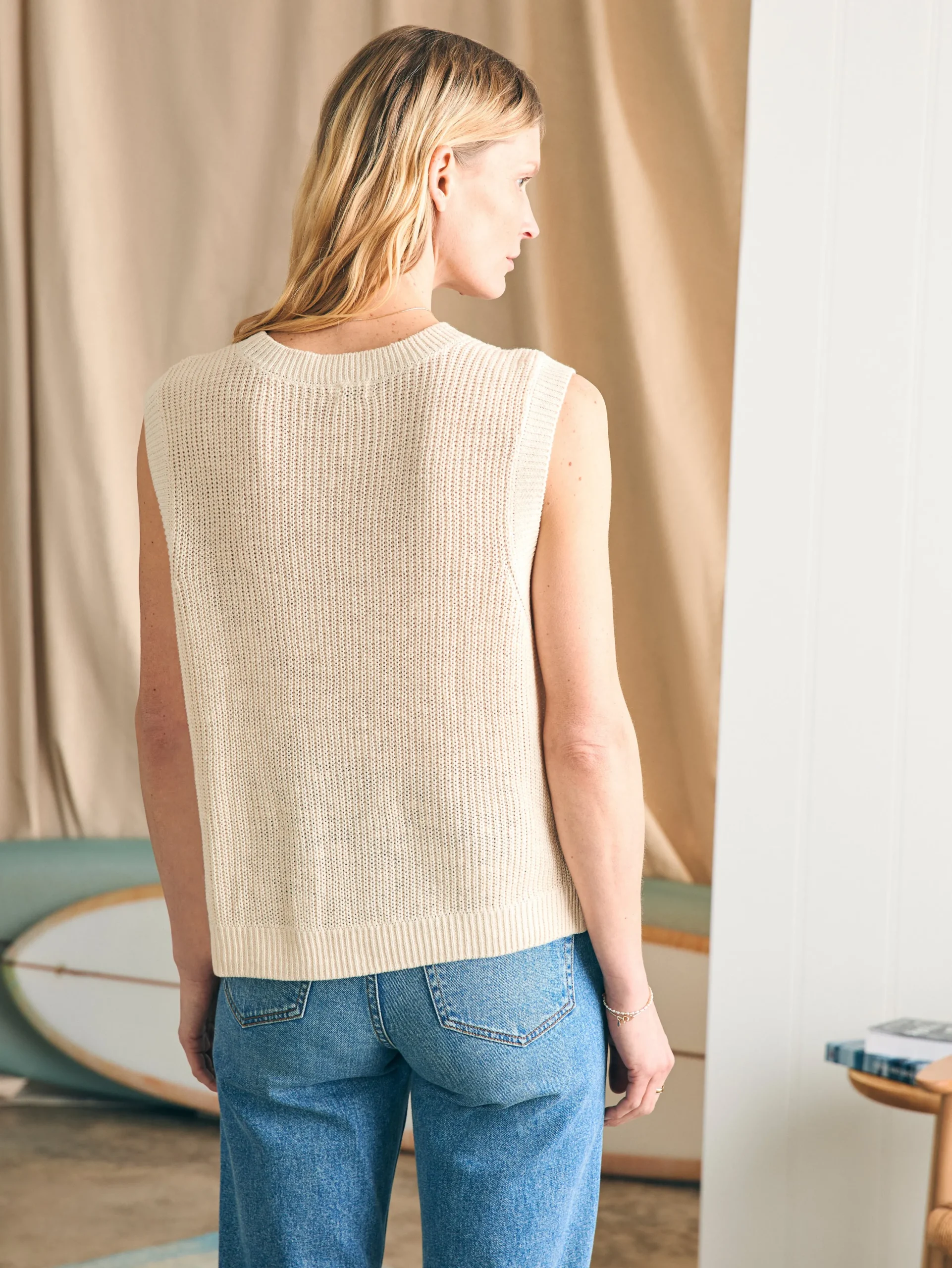 Sweaters^Faherty Brand Miramar Linen Muscle Tank - Summer Sand