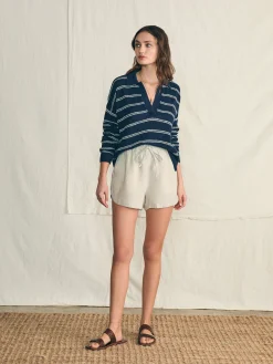 Sweaters^Faherty Brand Miramar Linen Polo - Navy Mystic Stripe
