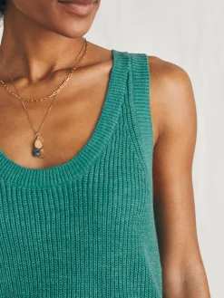 Sweaters^Faherty Brand Miramar Linen Scoop Neck Tank - Bottle Green