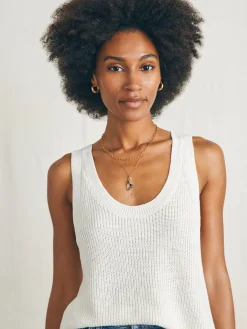 Sweaters^Faherty Brand Miramar Linen Scoop Neck Tank - Egret