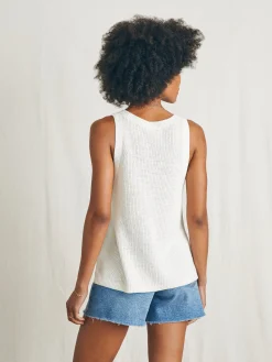 Sweaters^Faherty Brand Miramar Linen Scoop Neck Tank - Egret