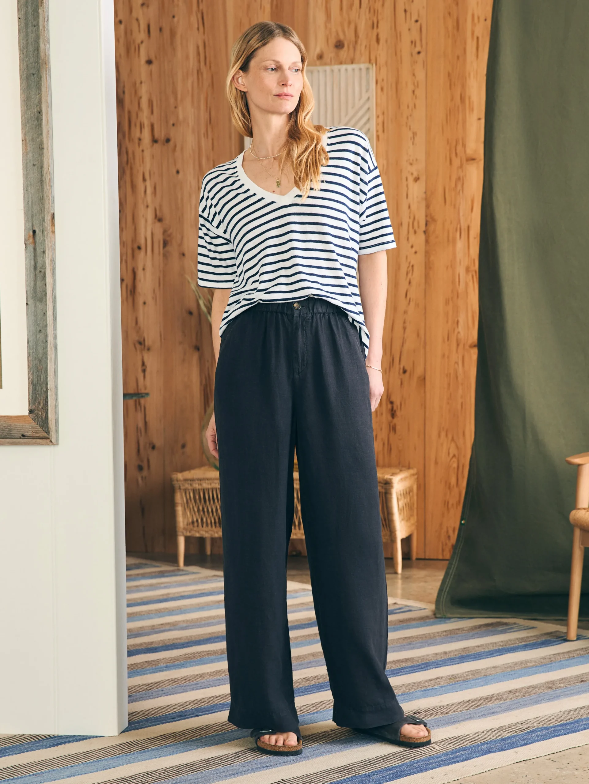 Pants^Faherty Brand Monterey Linen Pant - Moonless Night