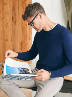 Sweaters^Faherty Brand Movement™ Crewneck Sweater - Marine Navy Heather