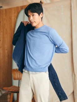 Sweaters^Faherty Brand Movement™ Crewneck Sweater - Azure Sky Heather