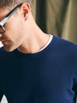 Sweaters^Faherty Brand Movement™ Crewneck Sweater (Tall) - Marine Navy Heather