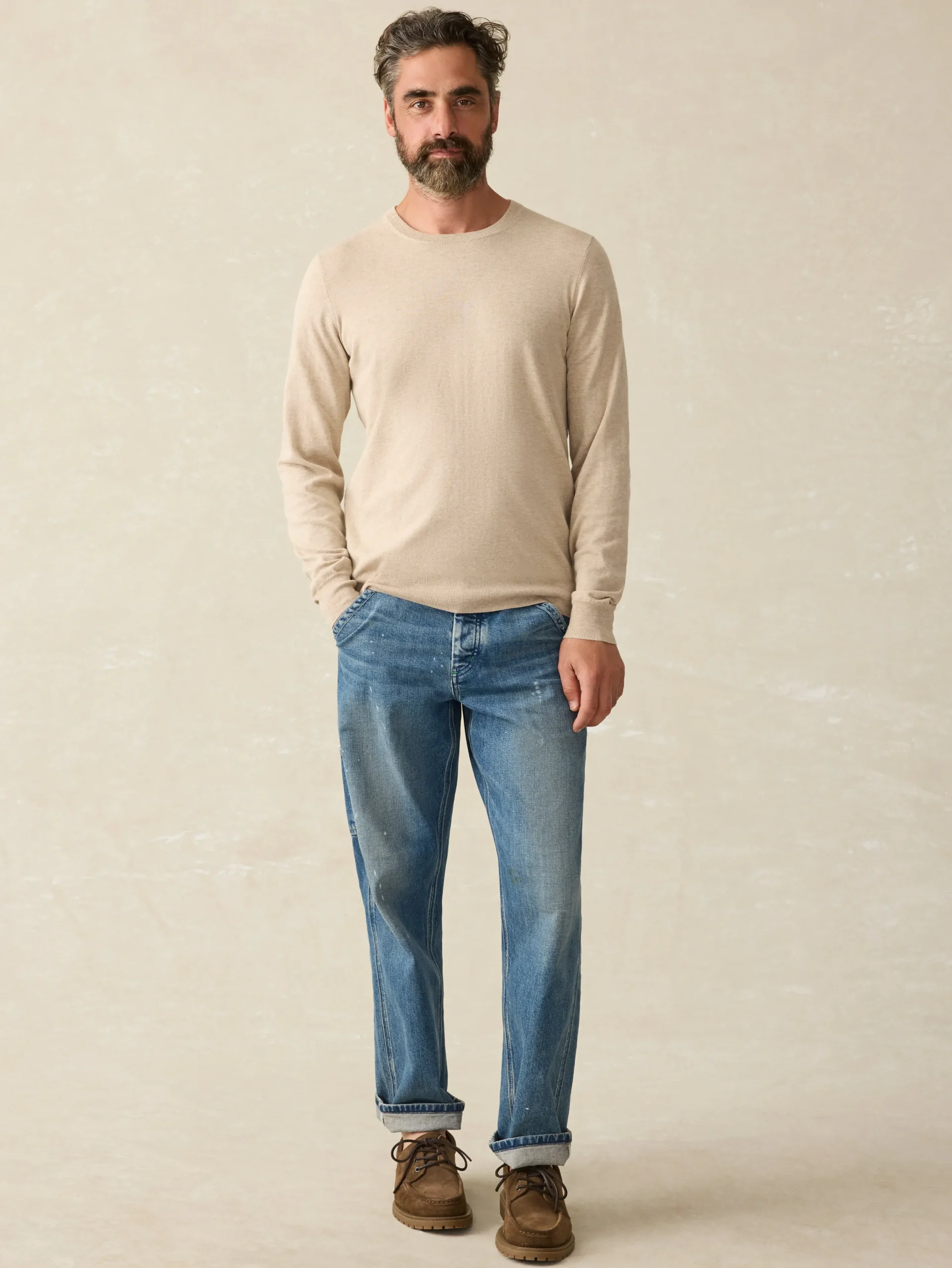 Sweaters^Faherty Brand Movement™ Crewneck Sweater (Tall) - Soft Dune Heather