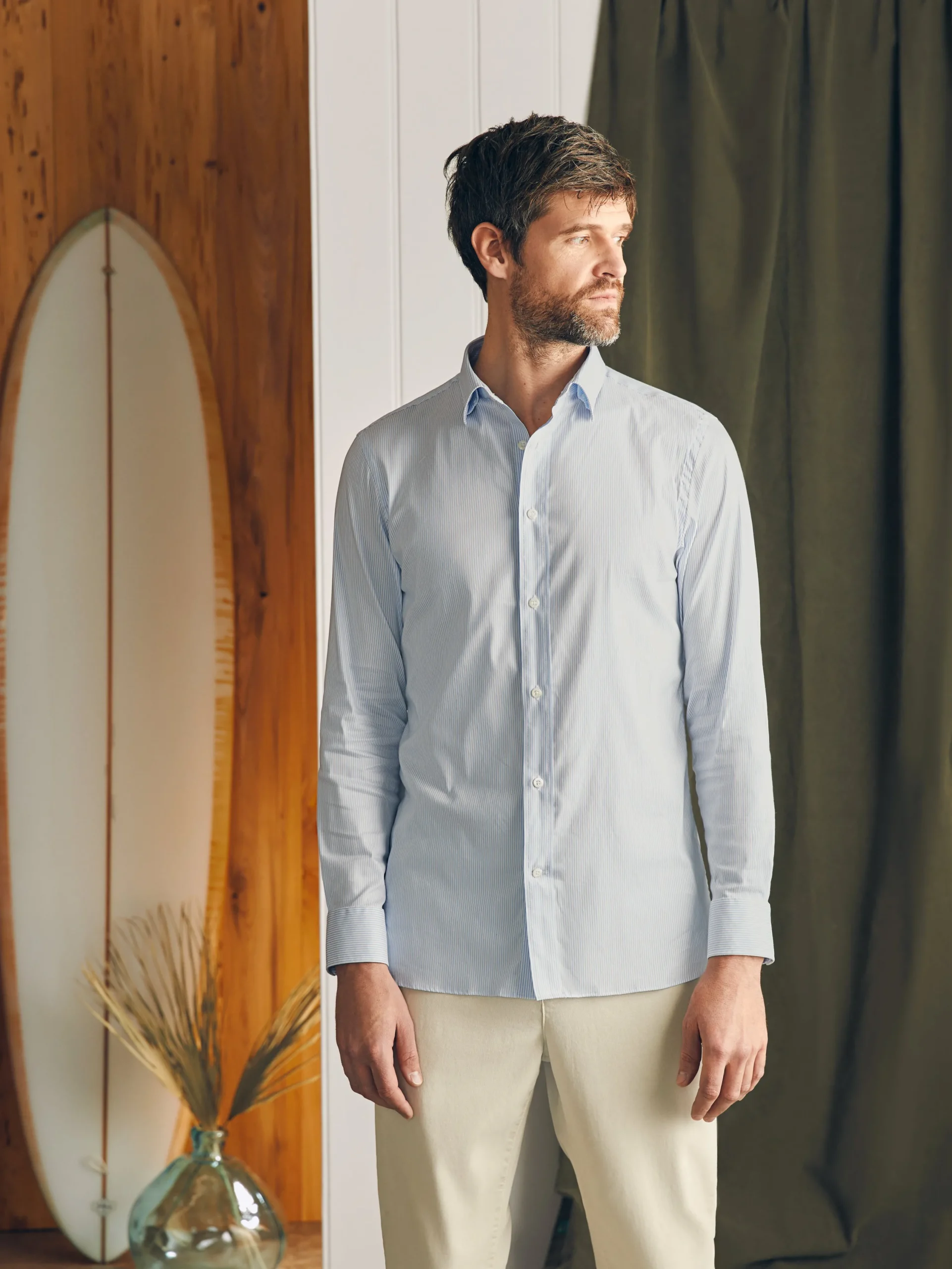 Shirts^Faherty Brand Movement™ Dress Shirt - Blue White Stripe