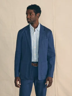 Blazers^Faherty Brand Movement™ Flex Linen Blazer - Deep Sea Navy