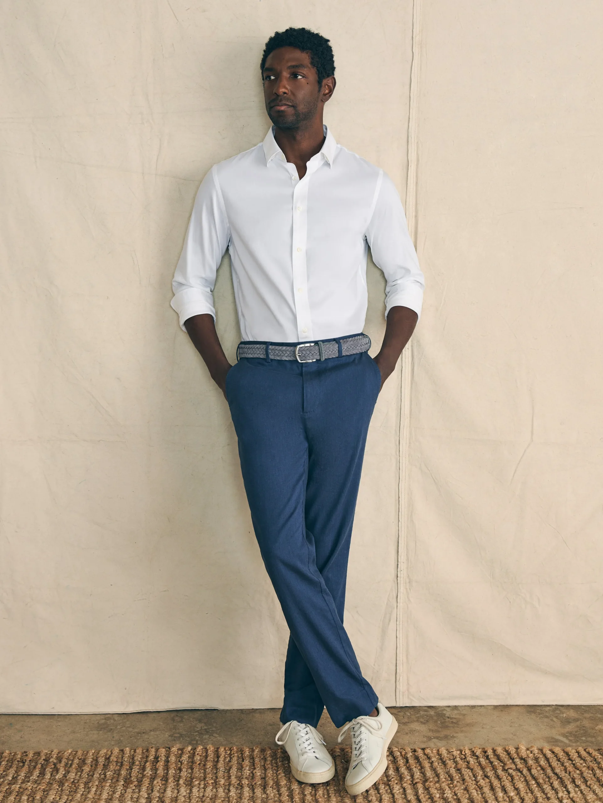 Pants^Faherty Brand Movement™ Flex Linen Trouser - Deep Sea Navy
