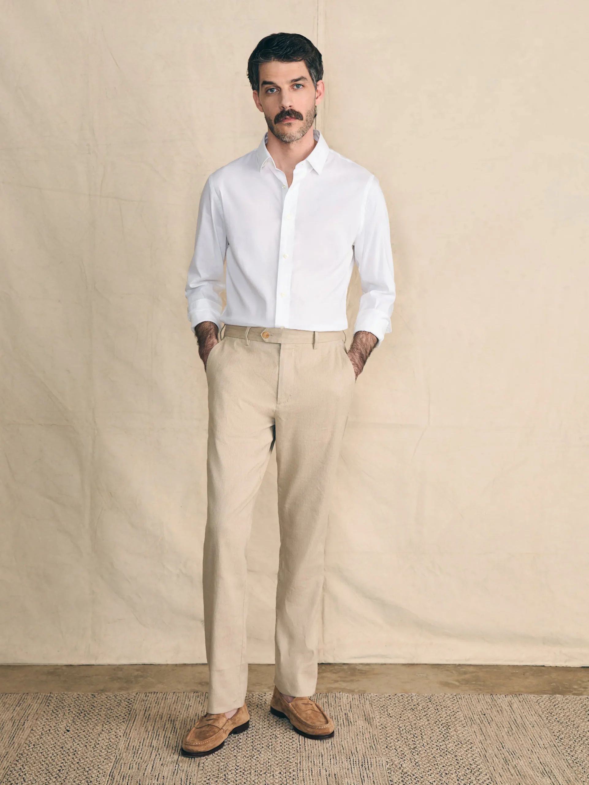 Pants^Faherty Brand Movement™ Flex Linen Trouser - Natural