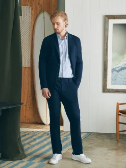 Blazers^Faherty Brand Movement™ Knit Blazer - Lupine Navy