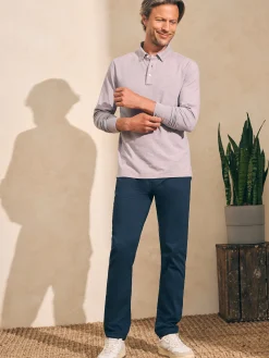 Polo Shirts|T-Shirts & Henleys^Faherty Brand Movement™ Long-Sleeve Polo Shirt - Rose Creek Stripe