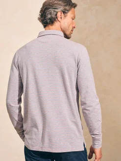 Polo Shirts|T-Shirts & Henleys^Faherty Brand Movement™ Long-Sleeve Polo Shirt - Rose Creek Stripe