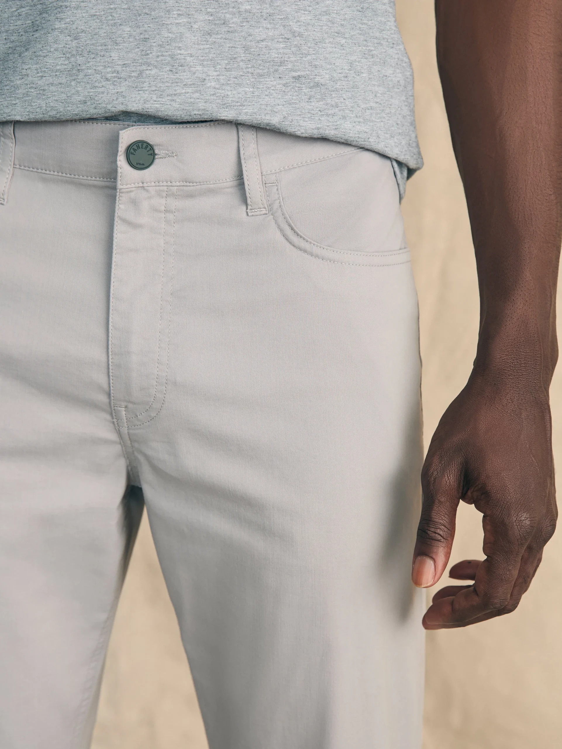 Pants^Faherty Brand Movement™ 5-Pocket Pant Athletic Fit - Fossil