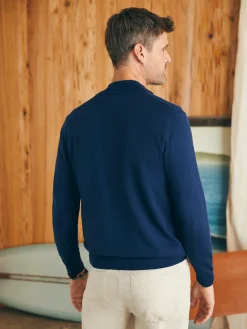 Sweaters^Faherty Brand Movement™ Quarter Zip Sweater - Marine Navy Heather