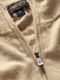 Sweaters^Faherty Brand Movement™ Quarter Zip Sweater (Tall) - Soft Dune Heather