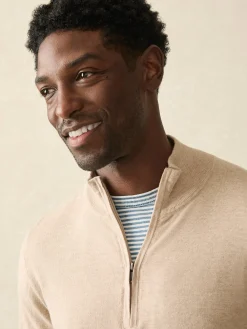 Sweaters^Faherty Brand Movement™ Quarter Zip Sweater (Tall) - Soft Dune Heather