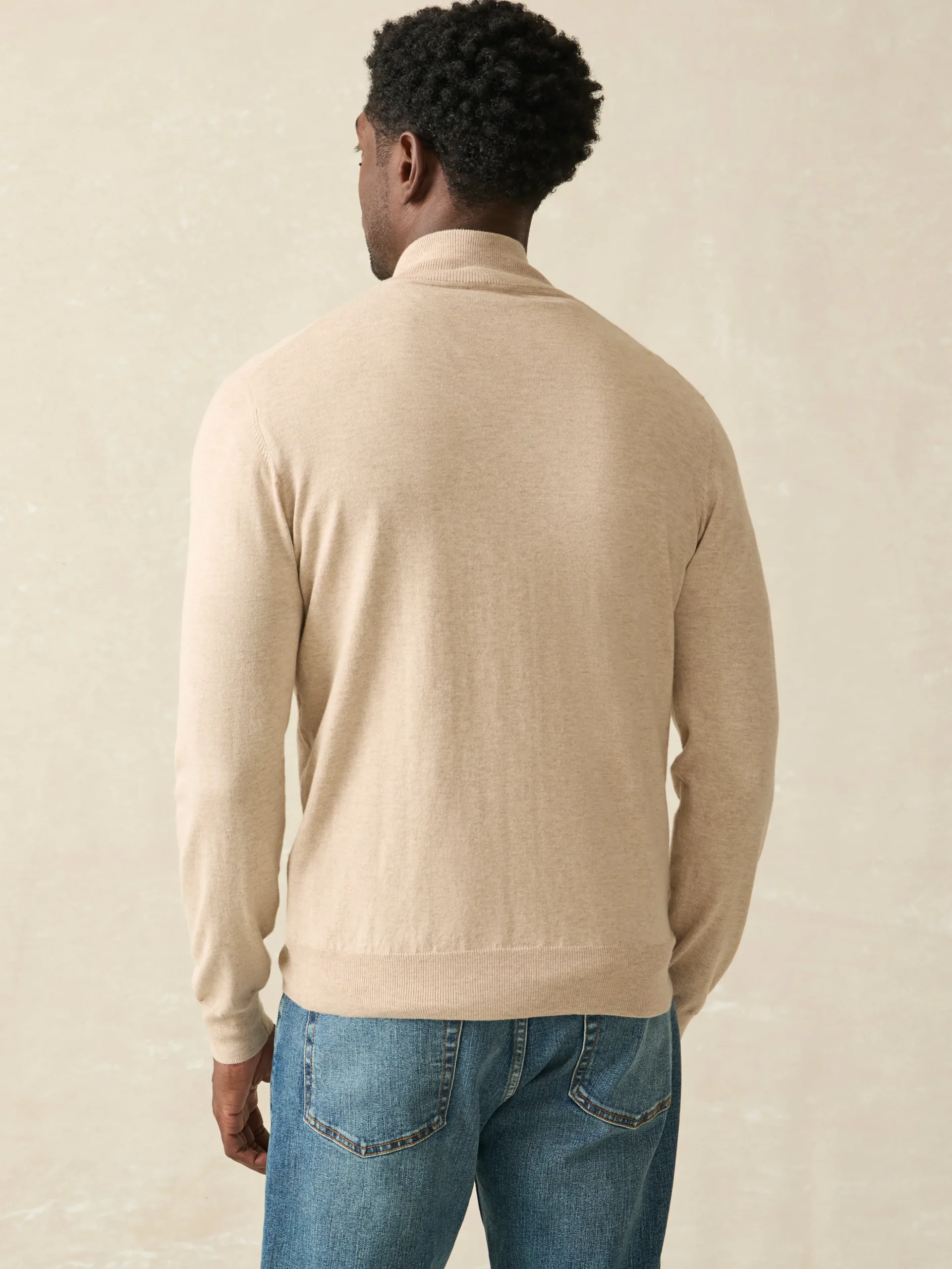 Sweaters^Faherty Brand Movement™ Quarter Zip Sweater (Tall) - Soft Dune Heather