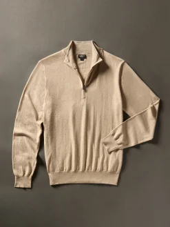 Sweaters^Faherty Brand Movement™ Quarter Zip Sweater (Tall) - Soft Dune Heather