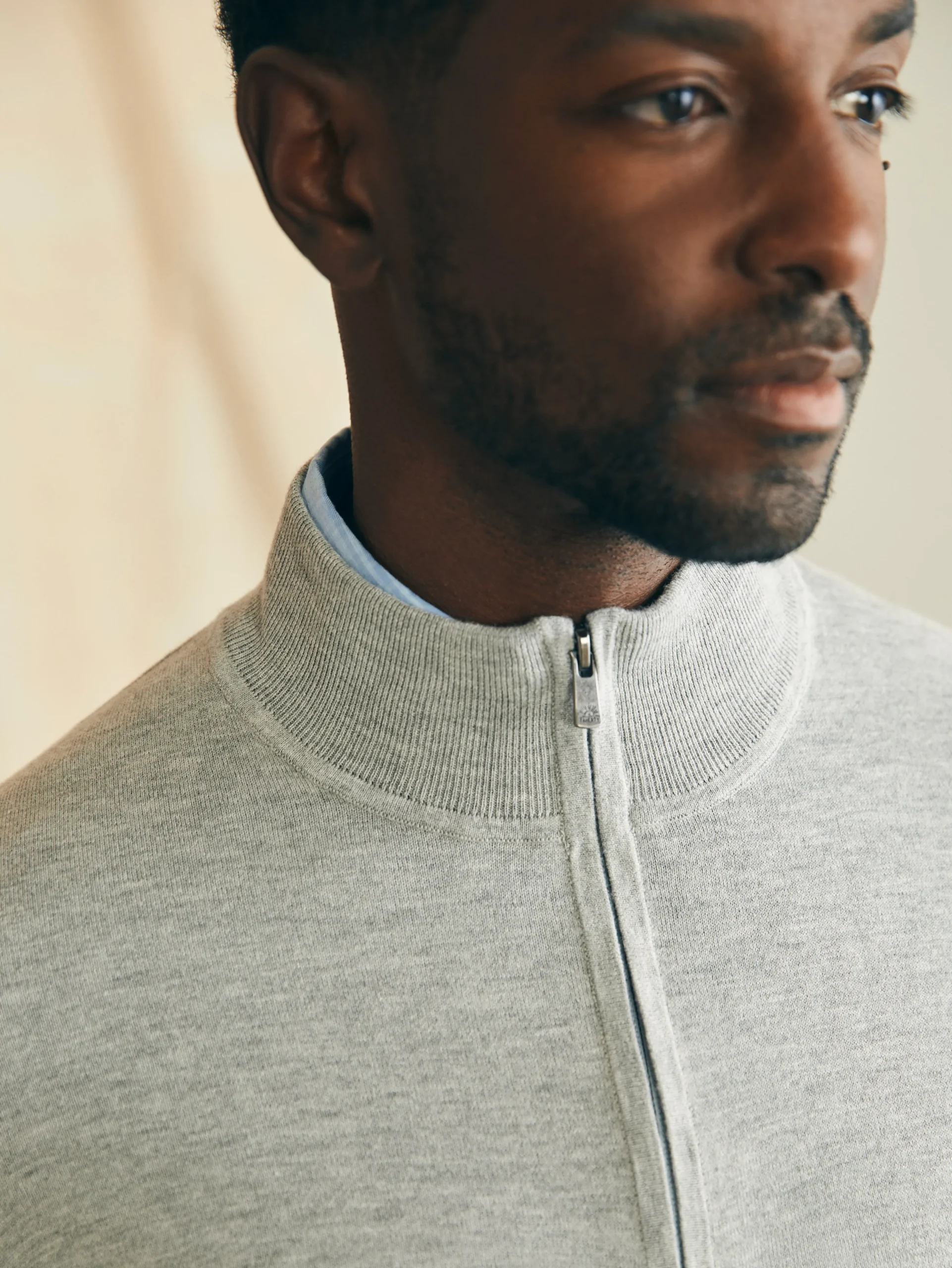 Sweaters^Faherty Brand Movement™ Quarter Zip Sweater (Tall) - Mineral Grey Heather