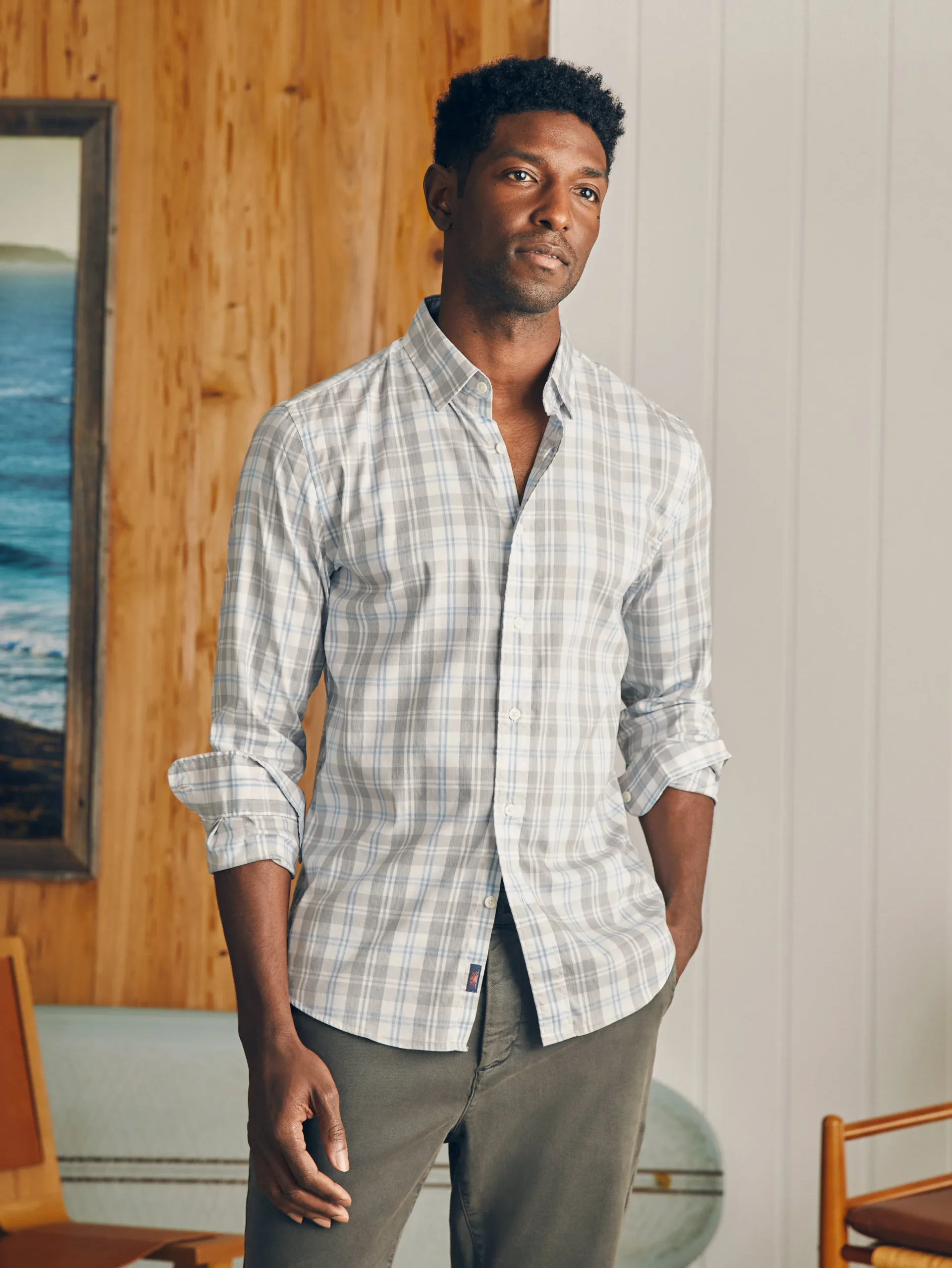 Shirts^Faherty Brand Movement™ Shirt - Grey Cream Plaid