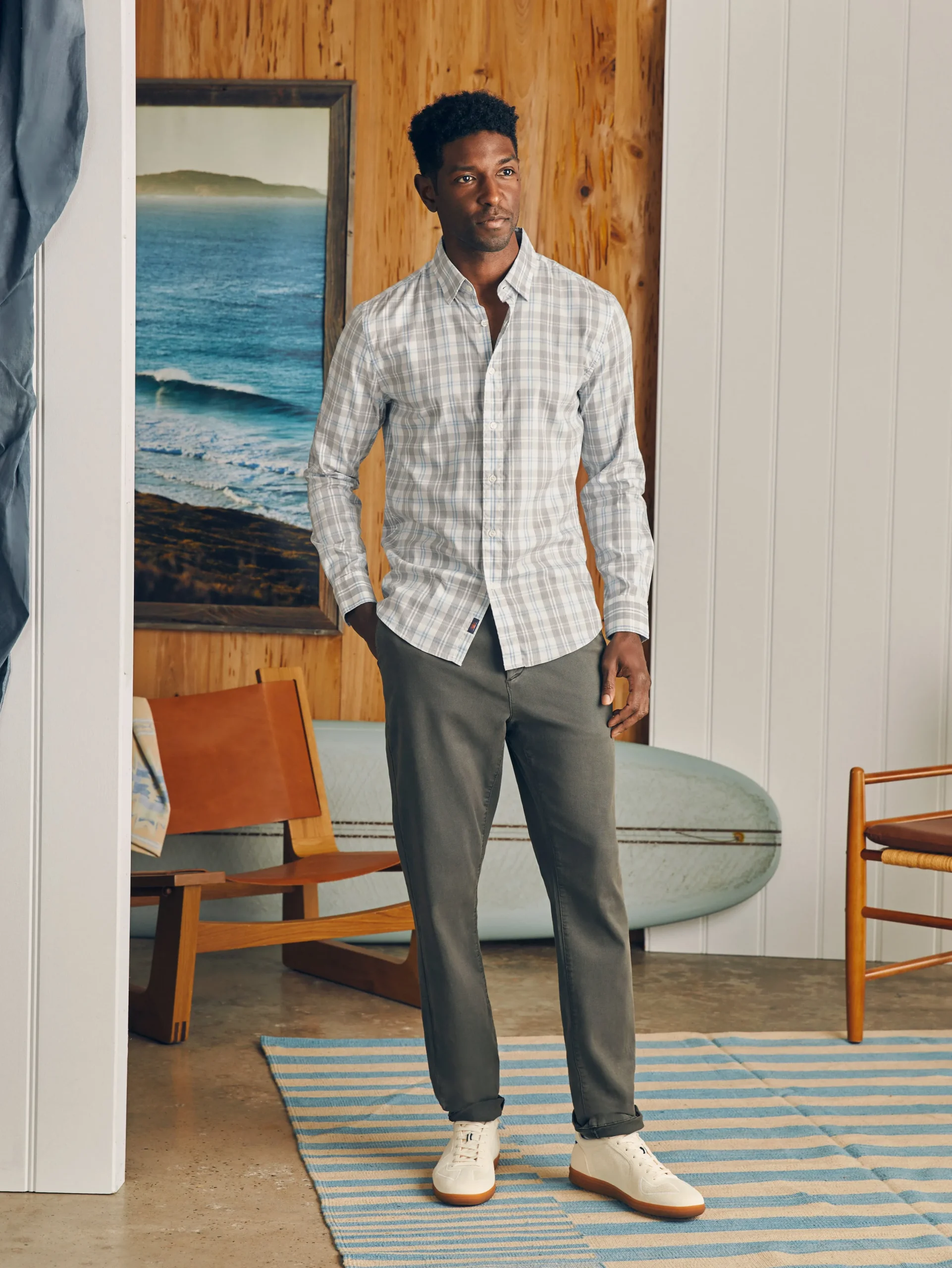 Shirts^Faherty Brand Movement™ Shirt - Grey Cream Plaid