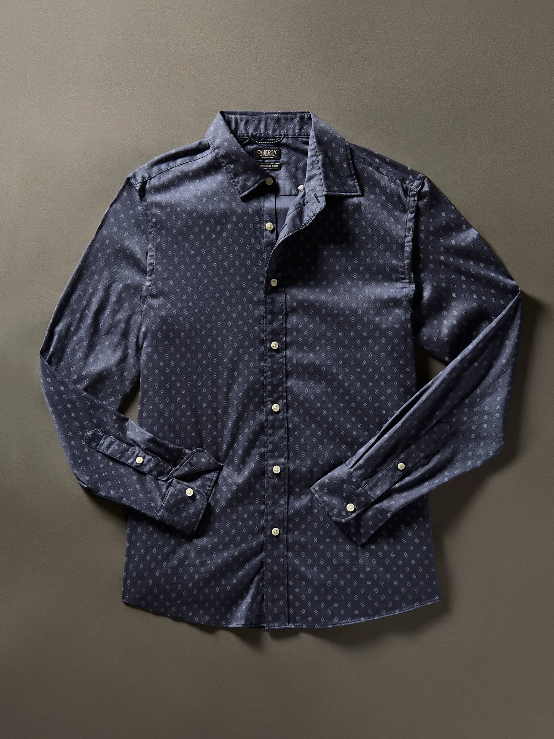 Shirts^Faherty Brand Movement™ Shirt - Navy Dusk Diamond Print