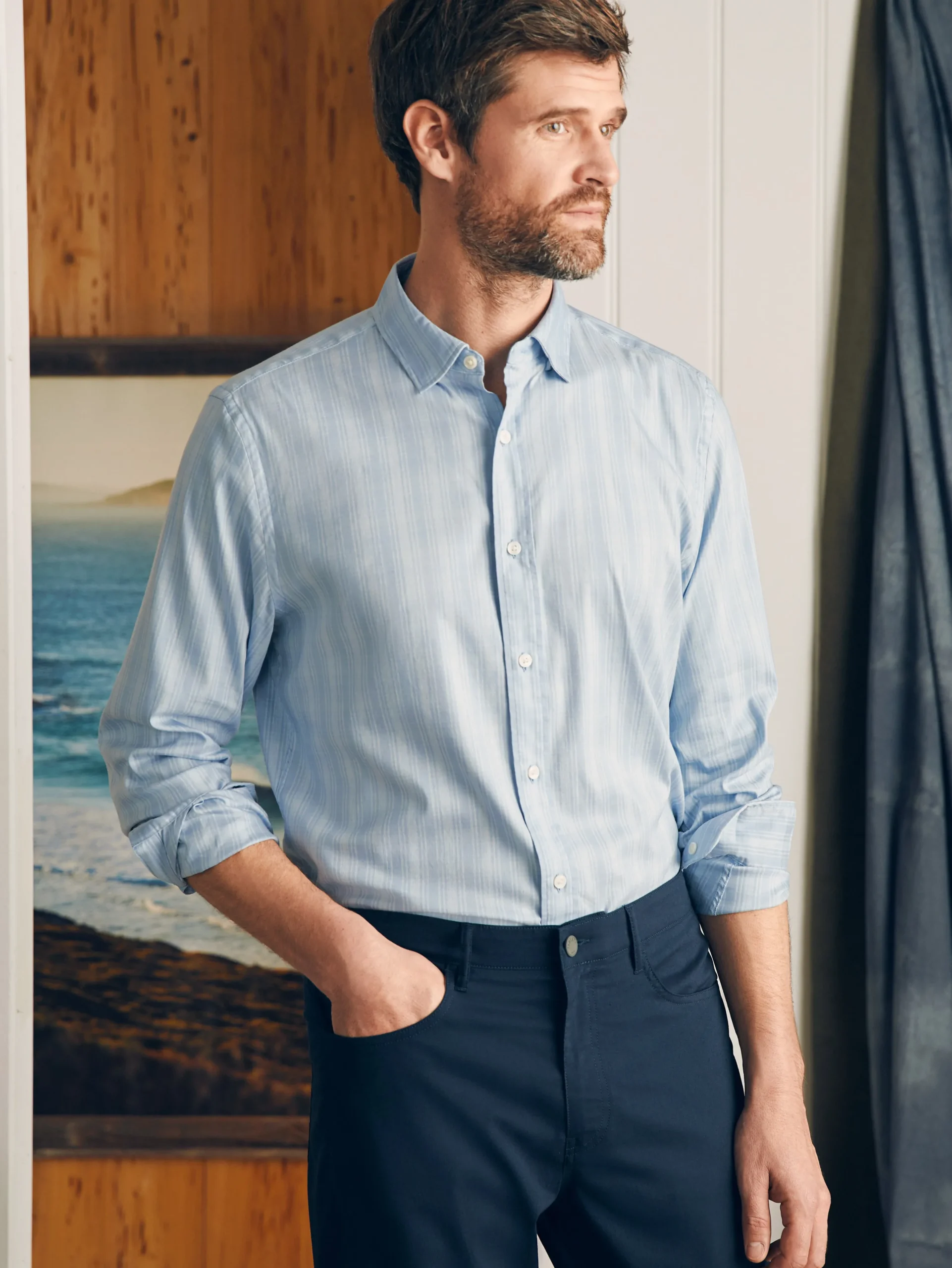 Shirts^Faherty Brand Movement™ Shirt Classic Fit - Ice Falls Plaid