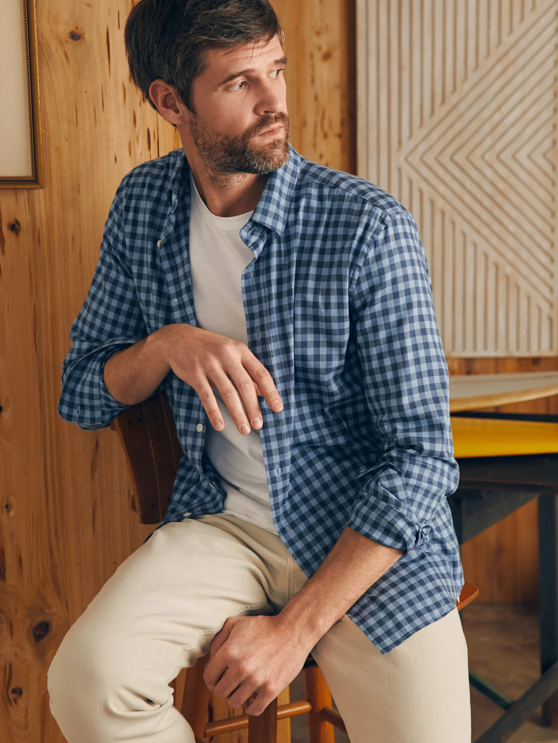 Shirts^Faherty Brand Movement™ Shirt (Tall) - Navy Skies Check