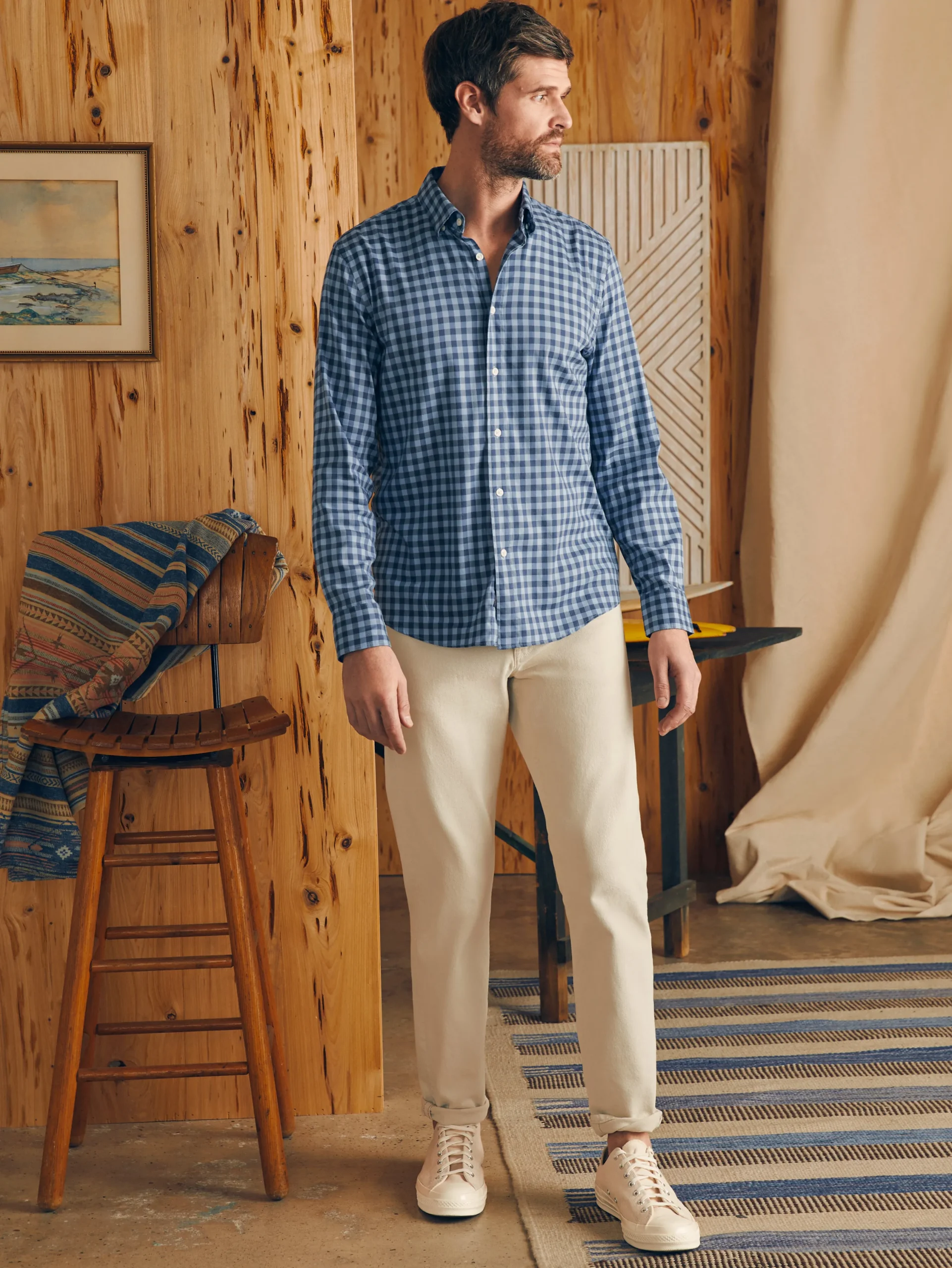 Shirts^Faherty Brand Movement™ Shirt (Tall) - Navy Skies Check