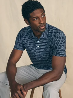 Polo Shirts^Faherty Brand Movement™ Short-Sleeve Pique Polo Shirt - Midnight Fishscale