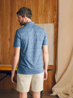 Polo Shirts^Faherty Brand Movement™ Short-Sleeve Pique Polo Shirt - Horizon Blue Frond Print