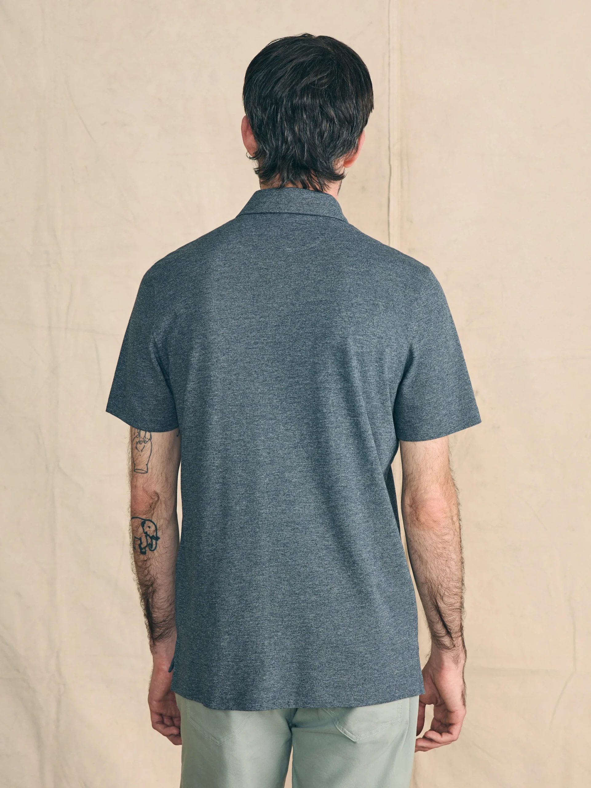 Polo Shirts^Faherty Brand Movement™ Short-Sleeve Pique Polo Shirt (Tall) - Dusty Iron Heather