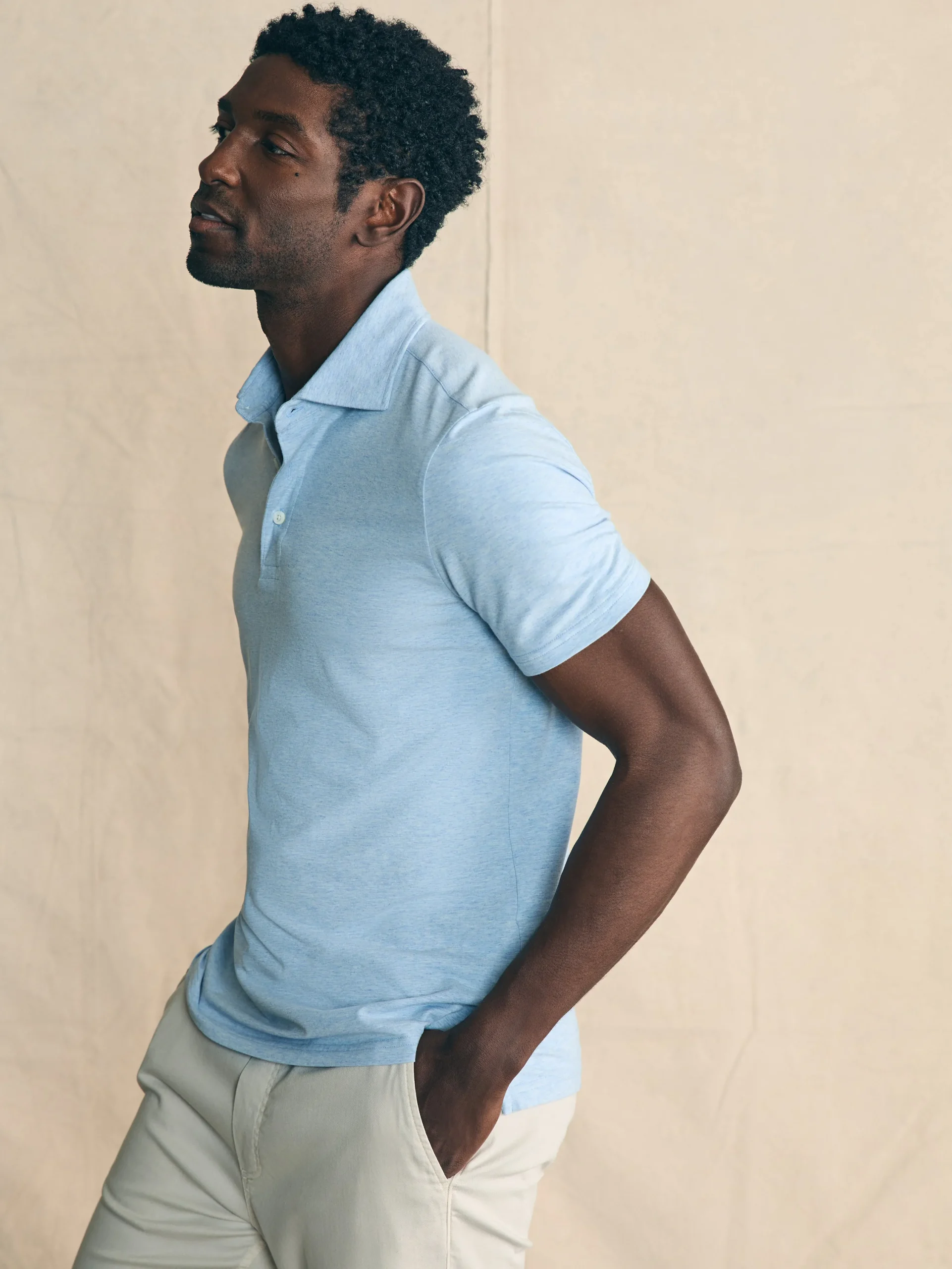 Polo Shirts^Faherty Brand Movement™ Short-Sleeve Polo Shirt - Cardiff Blue Heather