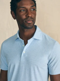 Polo Shirts|T-Shirts & Henleys^Faherty Brand Movement™ Short-Sleeve Polo Shirt (Tall) - Cardiff Blue Heather