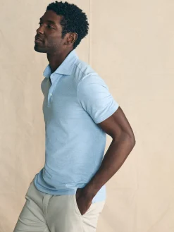 Polo Shirts|T-Shirts & Henleys^Faherty Brand Movement™ Short-Sleeve Polo Shirt (Tall) - Cardiff Blue Heather
