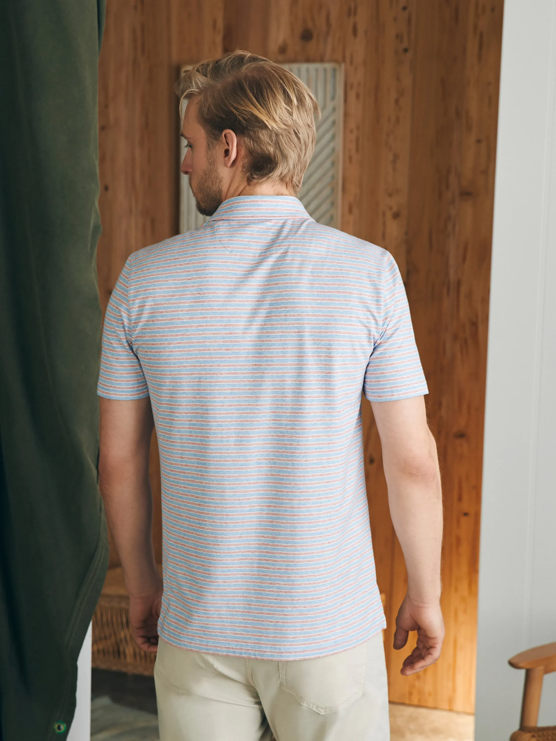Polo Shirts^Faherty Brand Movement™ Short-Sleeve Polo Shirt (Tall) - Horizon Line Stripe