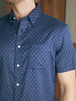 Shirts^Faherty Brand Movement™ Short-Sleeve Shirt (Tall) - Navy Dusk Diamond Print