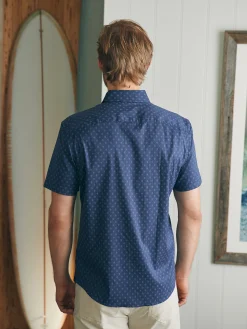 Shirts^Faherty Brand Movement™ Short-Sleeve Shirt (Tall) - Navy Dusk Diamond Print