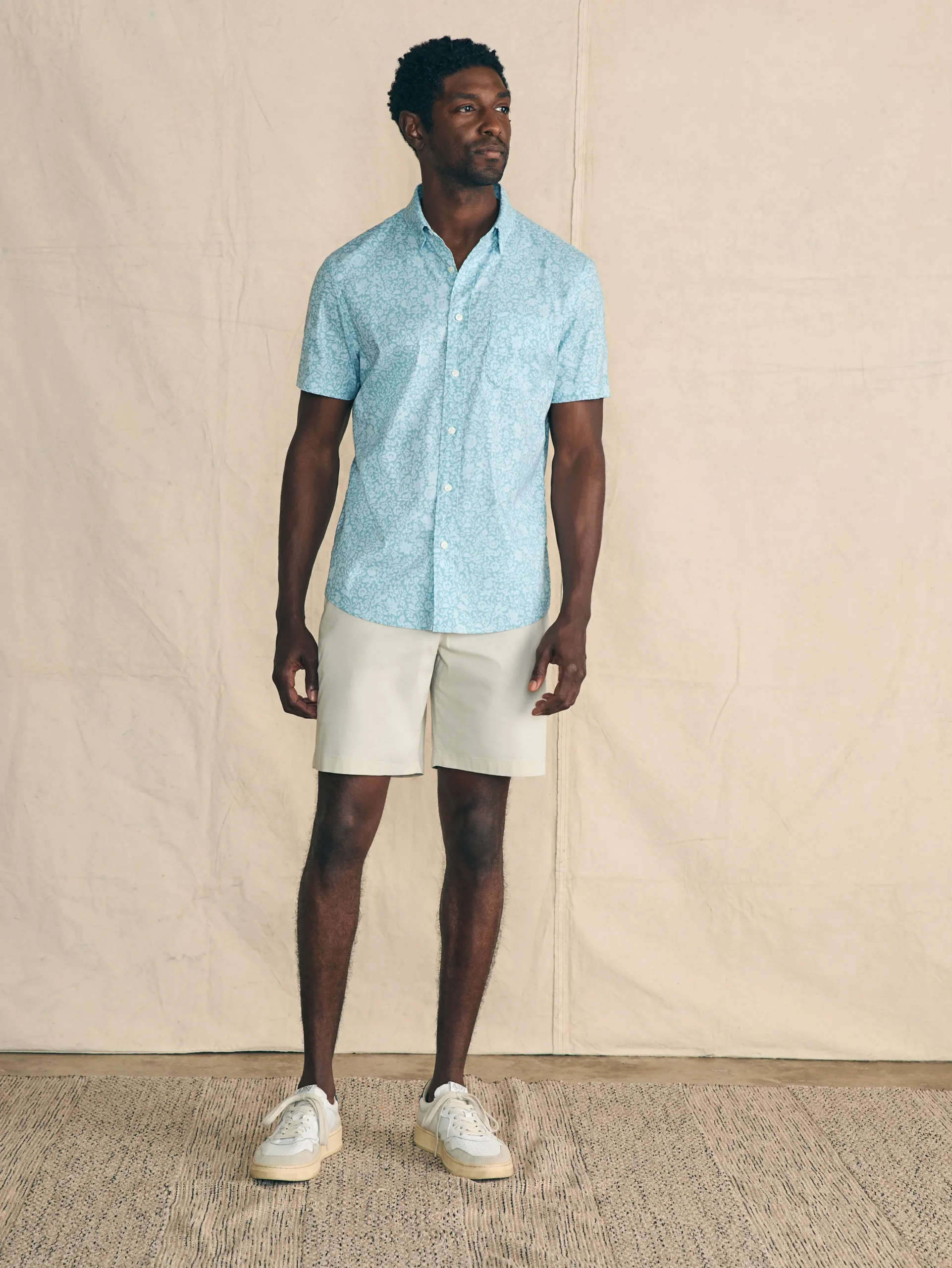 Shirts^Faherty Brand Movement™ Short-Sleeve Shirt - Blue Wave Botanic