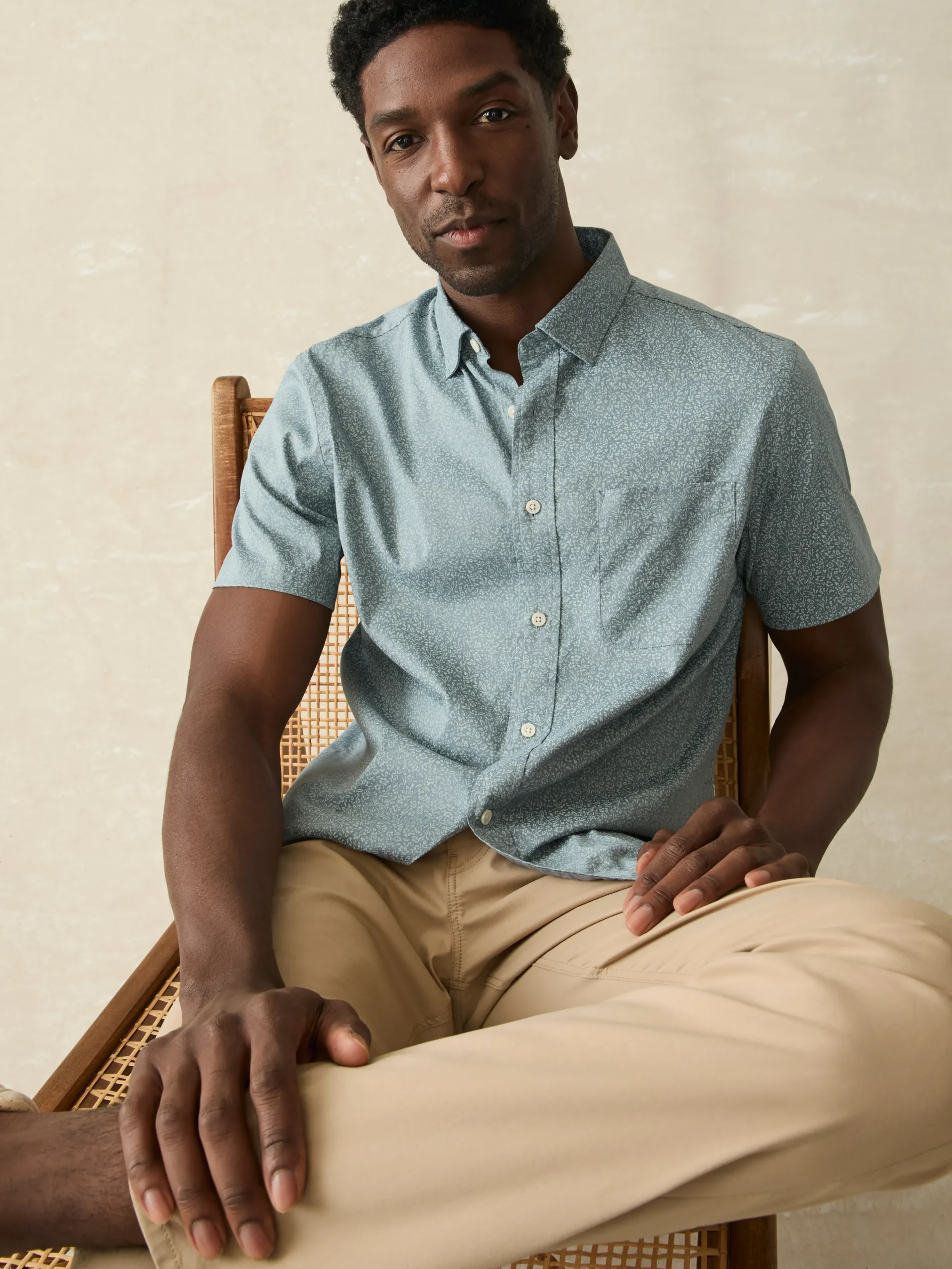 Shirts^Faherty Brand Movement™ Short-Sleeve Shirt - Sea Storm Ditsy
