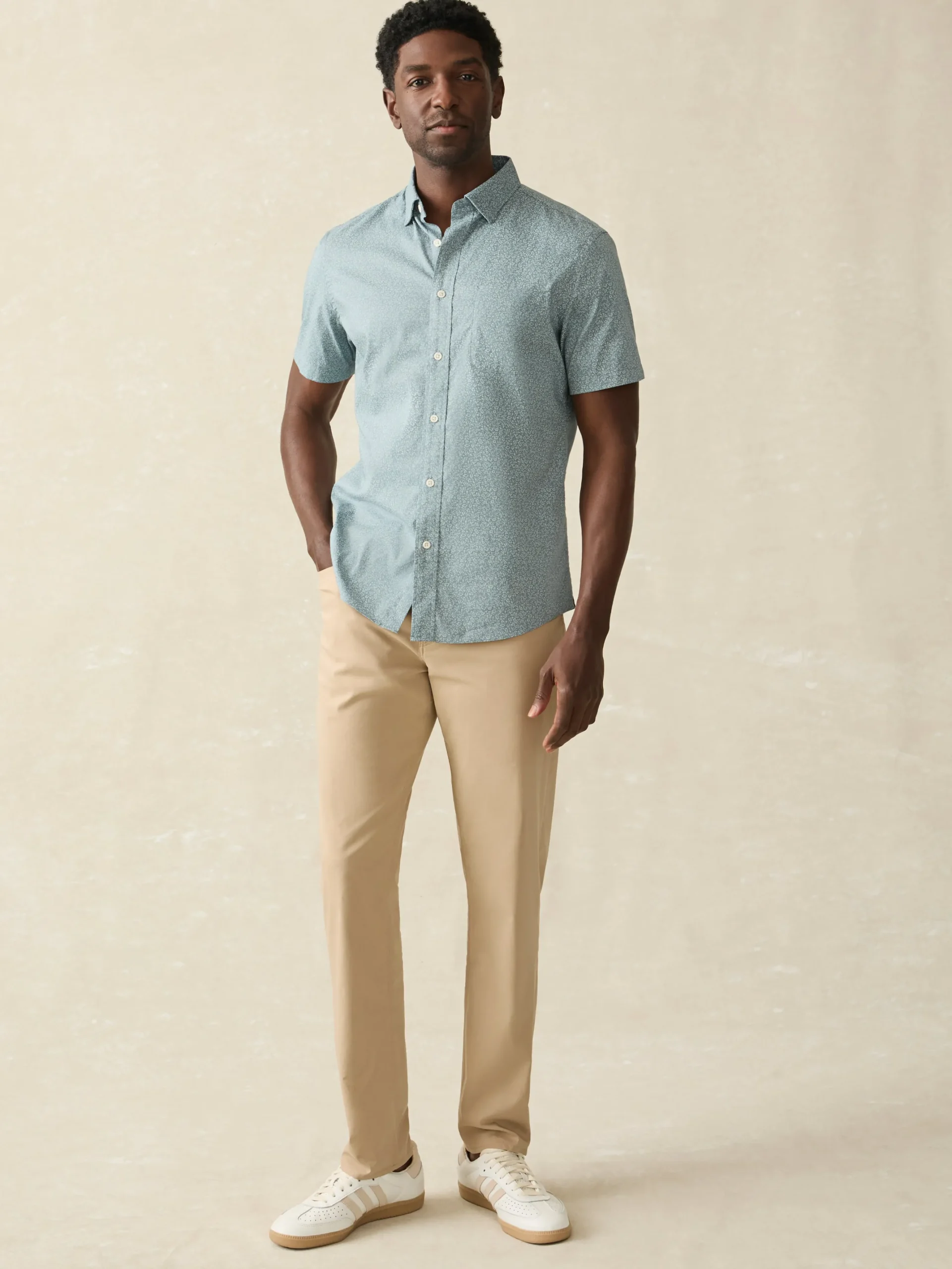 Shirts^Faherty Brand Movement™ Short-Sleeve Shirt - Sea Storm Ditsy