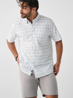 Shirts^Faherty Brand Movement™ Short-Sleeve Shirt - Ivory Endless Peaks