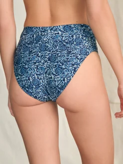 Swim^Faherty Brand Nantucket High Waisted Bottom - Navy Imma Floral