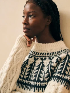 Sweaters^Faherty Brand Native Knitter Frost Fair Isle Crew - White Sheep Camp